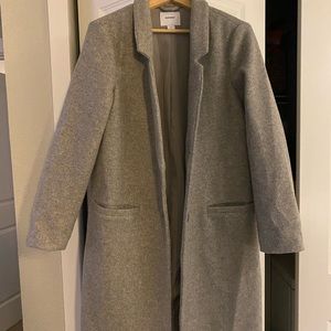 Grey peacoat long
